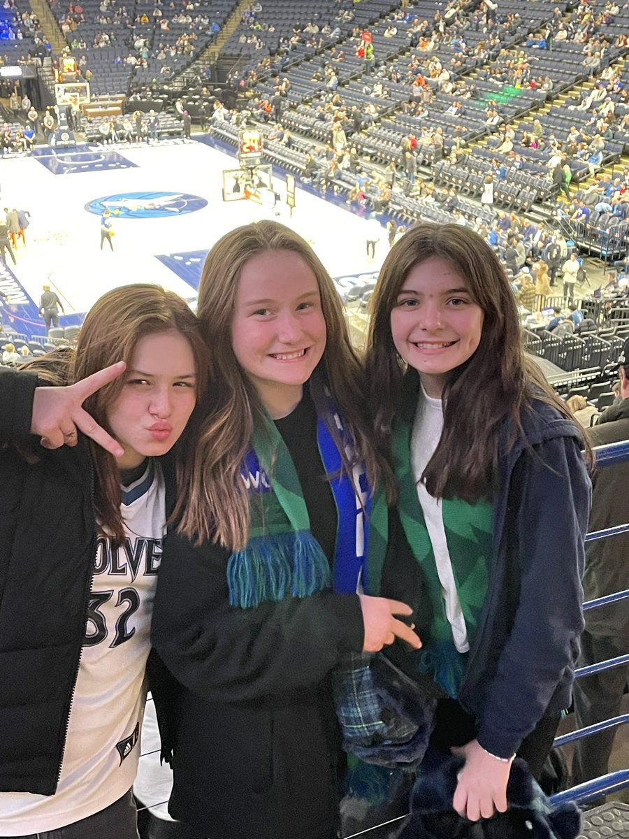 Celebrating Julia’s 12 bday at the Wolves game with her besties! #packpix