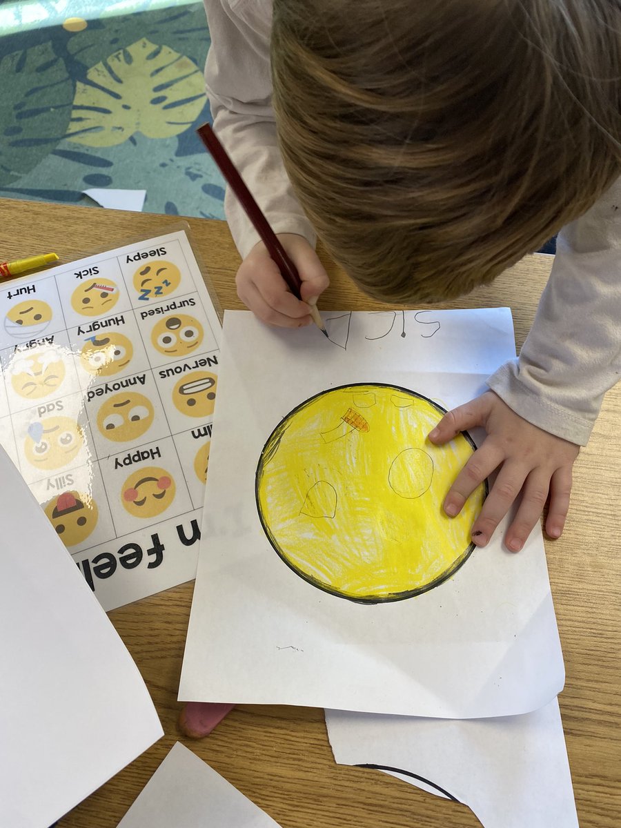 We have begun our exploration for the zones of self regulation. As we learn that we all have feelings, students are using emojis and loose parts to show how they are feeling.