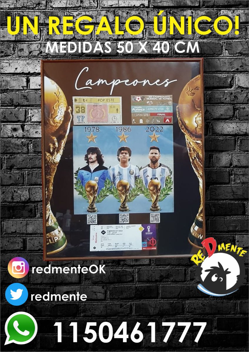 SanLorenzoRedes's tweet photo. Sorteo el 28/01 de un cuadro con los tres mundiales ganados por @Argentina. Tiene las entradas a las finales y un código QR que te muestra un resumen de cada final.
Para participar tenés que darle rt a este tweet, seguirnos y seguir en instagram a @redmenteok. https://t.co/wvdUweWa4N