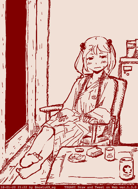 5年前から温泉行きたがってましたね… #唐突に5年前の絵を載せる見た人もやる 