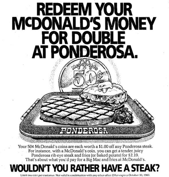 Oh Ponderosa....where did you go !?!
#torontopast #torontomemories #torontorestaurant #ponderosa #toronto1980