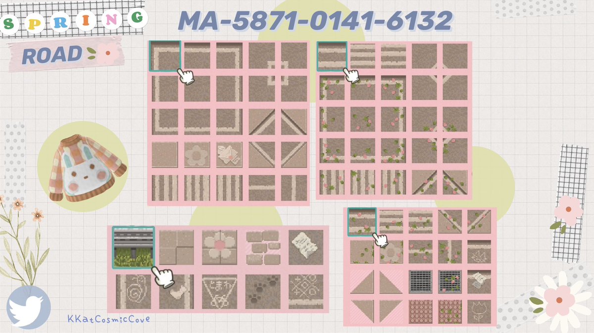 🌿New Spring Roads🌿🤗🫣I created a massive road set with regular roads &amp; a set with leaves &amp; flower petals!🥰You can use either or mix &amp; match!🌿Any designs with leaves will be labeled with a “2” in the design name! I hope you’ll like it!🥰🙏🏻💕 #ACNH #ACNHDesign #どうぶつの森