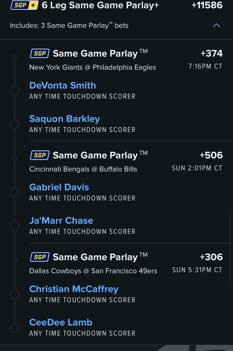 anytimeTDpicks's tweet photo. McKinnon let us down new anytime TD parlay #NFL #NFLPlayoffs #Parley #anytimeTD https://t.co/57oAMwy0qS