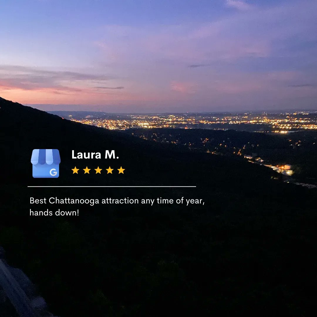 SeeRockCity's tweet photo. We ❤️ Chattanooga, so this review blew us away! Thanks Laura! Visited recently? We'd love to hear about your experience. You can leave a Google review here: https://t.co/YOacXdG2oB
#seerockcity #90YearsofRockCity https://t.co/1FJzIdxfmM
