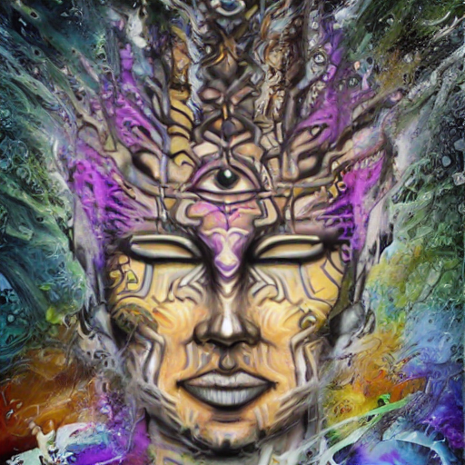 claychollar's tweet photo. This is the 1st Experiments of training the .ai on my own Art Style... I Used @Scenario_gg on theses #mindaltar
#ai #aiart #StableDiffusion #dataset #visionaryart #multidimensional #3rdeye #psychedelic #claychollar https://t.co/LFG5bmishE