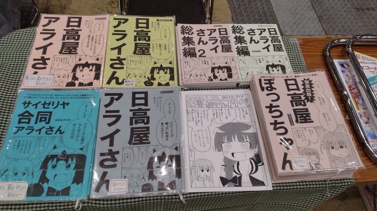 今日は東京ビッグサイトで「ぼっち・ざ・ろっく！」オンリーイベントなのだ。
西４ホール（西の４階）Ｃ-21【世田谷ボロ市】なのだ。
午前11時から14時半まで、という短か丁場なのだ