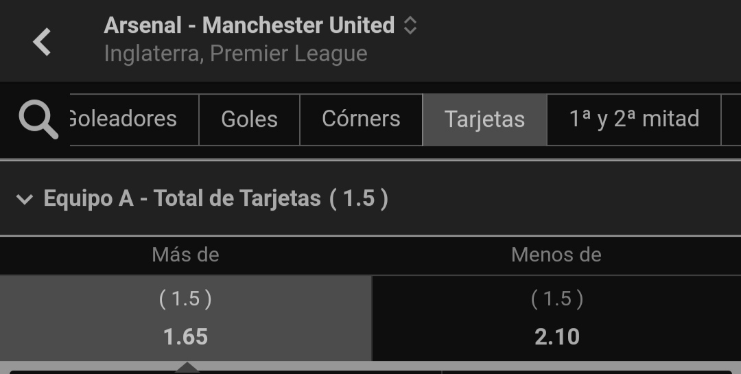 ElTioTipster's tweet photo. Arsenal vs Manchester United
+1.5 tarjetas para Arsenal
#Stake6
.
.
.
#Apuestas
#ApuestasDeportivas
#Bet
#SafeBet
#bettingtips
#bettingtipster https://t.co/9NouCZfiKH