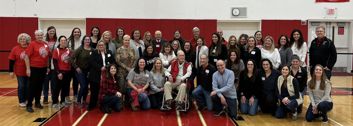 Honored to take this photo at Deerfield High School in celebration of Title IX. Gayle Luehr a mentor & Molly Tomlinson a teammate spoke in great fashion of Title IX as well as what it means to wear Red and Grey. Fortunate to be a part of this Warrior family! @DHS__Athletics
