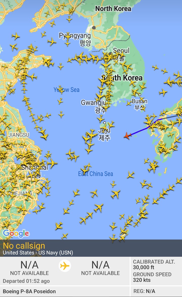 Oceanworldfree's tweet photo. ๐บ๐ฒUSN #AE689C
#EastChinaSea
Boeing P-8A Poseidon https://t.co/a0PMwHGx8K