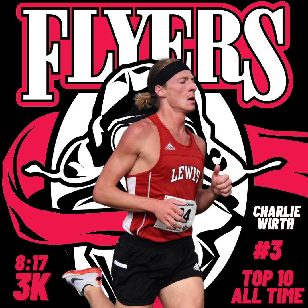 Big Night at Notre Dame for Chuck!! #3 all time in Lewis History and first <a href="/NCAADII/">NCAA Division II</a> national time for him ✈️✈️✈️ #flighton #GoFlyers