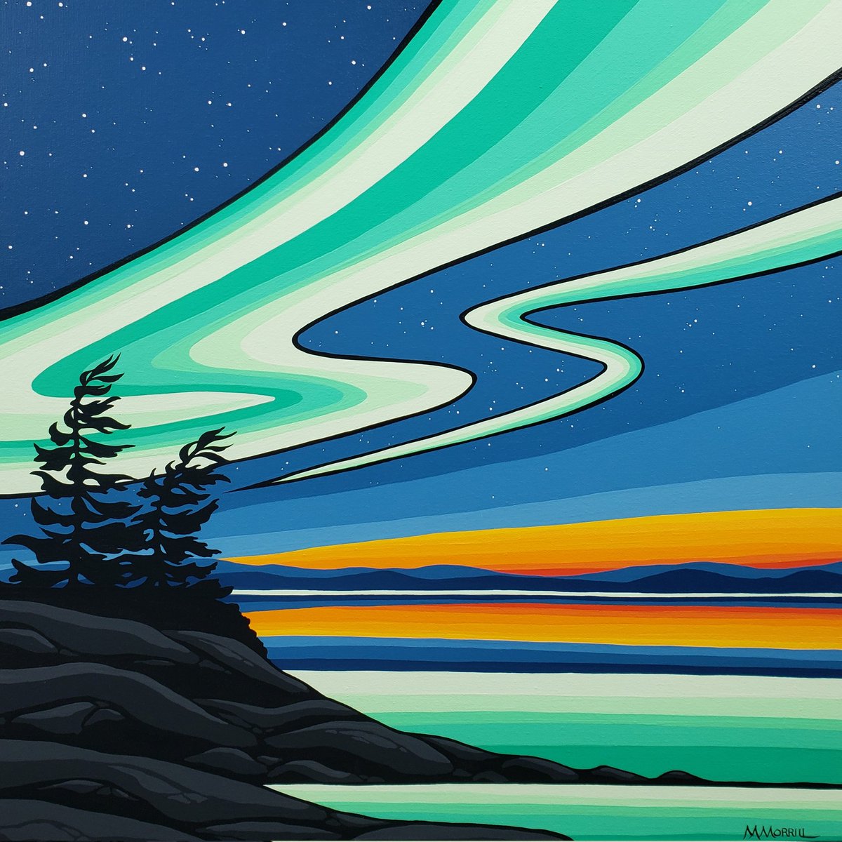 Northern Radiance 
20x20 acrylic on canvas