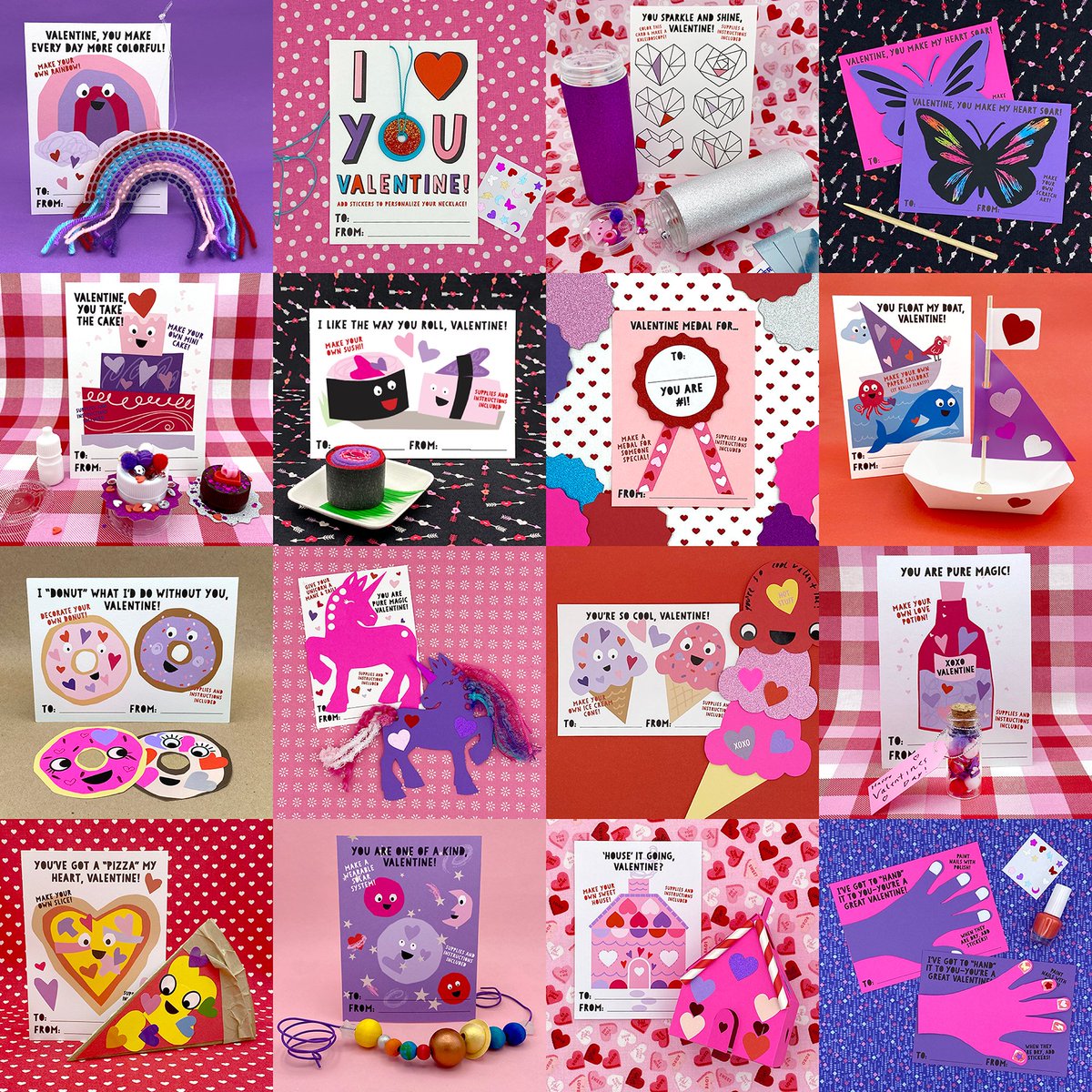 My side hustle: Take a look at these cute card + mini craft kits for kids, available in my Etsy shop etsy.com/shop/CraftyCou… Valentine's Day is coming up! 💘