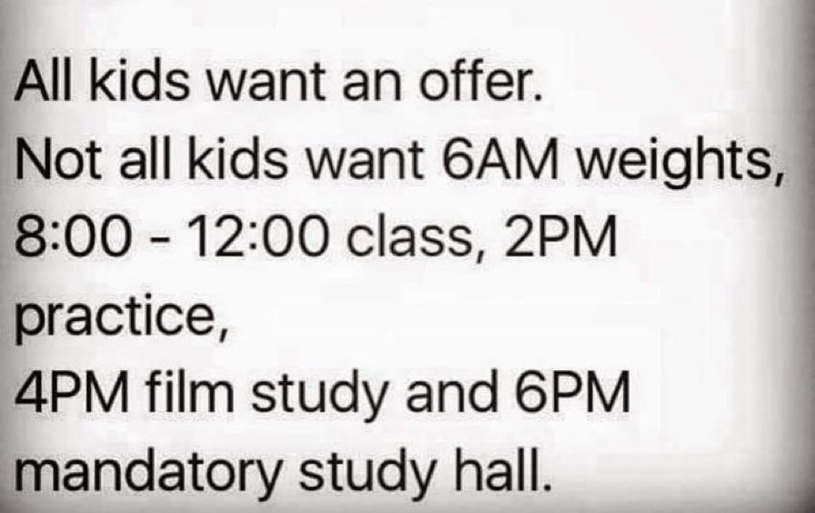 How committed are you to being a college student-athlete? 

Most of you won’t realize the expectations until it’s too late. 

For the rest of you, start making it a realization that a student-athlete in college is a full time job. 

#CSTruth