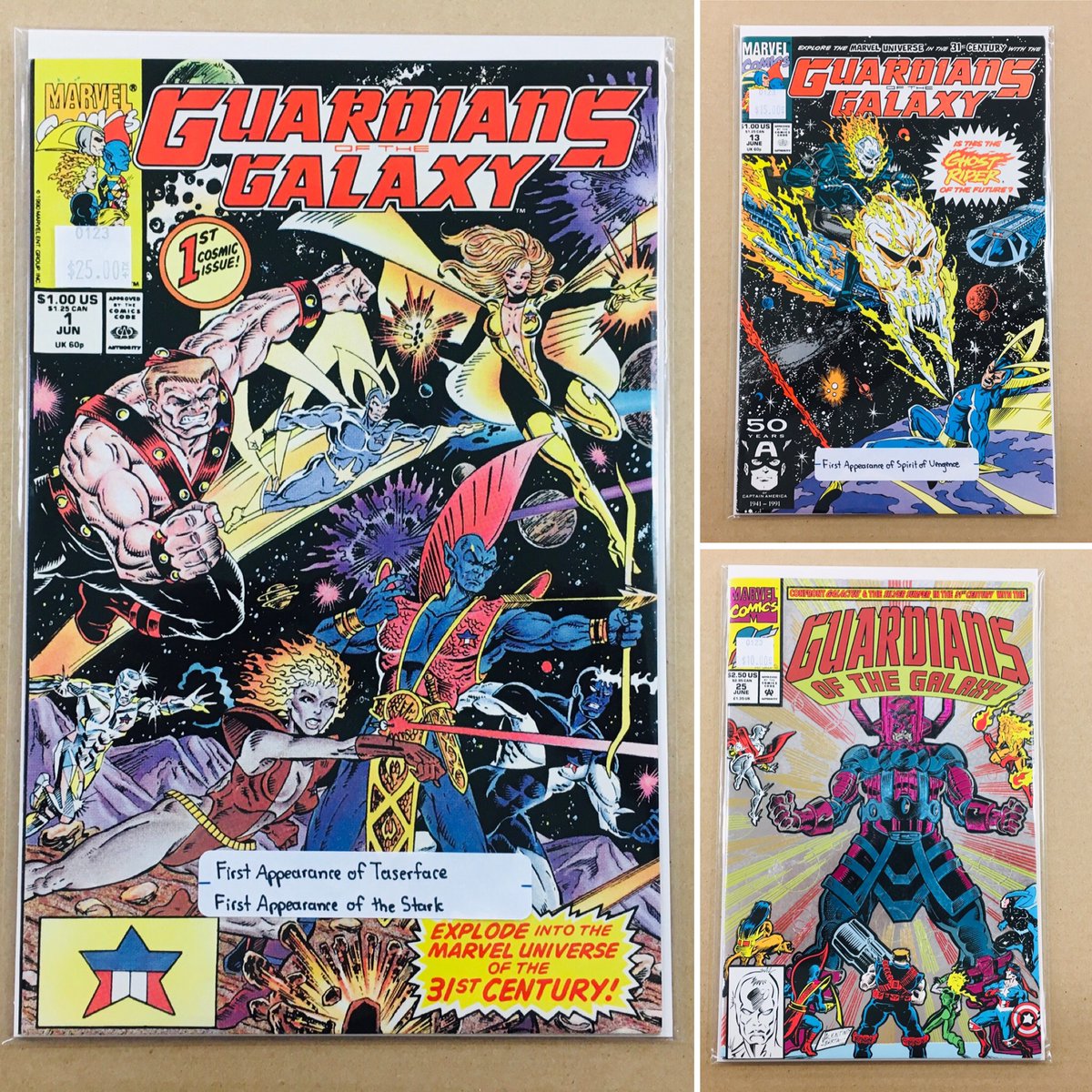 CosmicComicsLV's tweet image. Huge #Restock of #GuardiansOfTheGalaxy Vol 1.  Near complete run from the #FirstIssue to the low print run #FinalIssue.