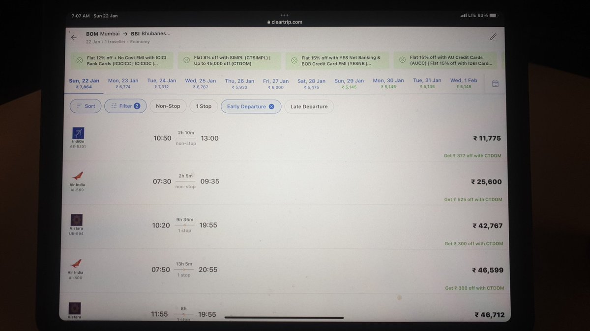 NftCryptoCondom's tweet photo. @airindiain You have delayed this flight and raised the price to INR46599. Is this not a basic 101 to delay flights and simulteneously sell tickets. @DGCAIndia @PMOIndia is there no CAP for #ticketpricing https://t.co/sURV37e0YF