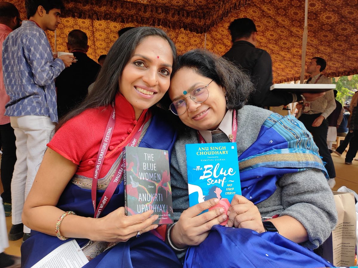 Anu Singh Choudhary (@anusinghc) on Twitter photo ‘The Blue Scarf’ and ‘The Blue Women’ (<a href="/anukrti_U/">AnukrtiUpadhyay</a>) - both collection of short stories was launched at <a href="/JaipurLitFest/">jaipurlitfest</a> yesterday. Pic by <a href="/nirupamakotru/">nirupama kotru</a>, which speaks a thousand words. <a href="/HarperCollinsIN/">HarperCollins</a> <a href="/SharmaKamayani/">कामायनी // Kāmāyani // کاماینی (she/her)</a> ‘The Blue Scarf’ and ‘The Blue Women’ (<a href="/anukrti_U/">AnukrtiUpadhyay</a>) - both collection of short stories was launched at <a href="/JaipurLitFest/">jaipurlitfest</a> yesterday. Pic by <a href="/nirupamakotru/">nirupama kotru</a>, which speaks a thousand words. <a href="/HarperCollinsIN/">HarperCollins</a> <a href="/SharmaKamayani/">कामायनी // Kāmāyani // کاماینی (she/her)</a>