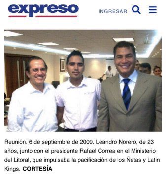 En mayo de 2017, Jorge Glas inauguró la subestación Chorrillos, acompañado de las asambleístas María José Carrión y Sofía Espín. Al evento también asistió Leandro Norero, cabecilla de Jalisco Nueva Generación. A esa fecha, Norero ya estaba procesado por narcotráfico en Perú.