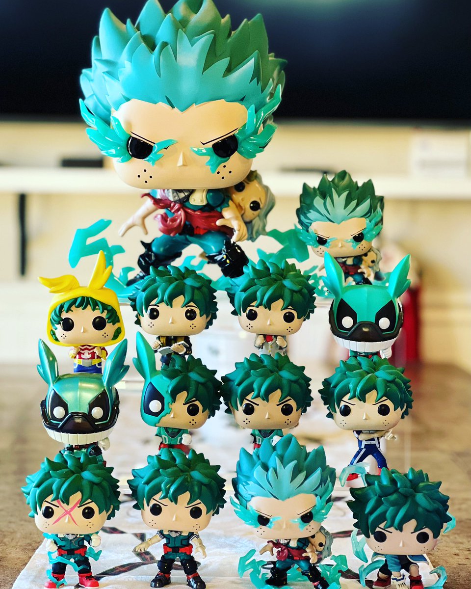 collectorchey's tweet photo. My army of Deku’s ✨💚 #MyHeroAcademia #MHA #Deku #Funko #funkoPOP @OriginalFunko https://t.co/4KN3ArYP12
