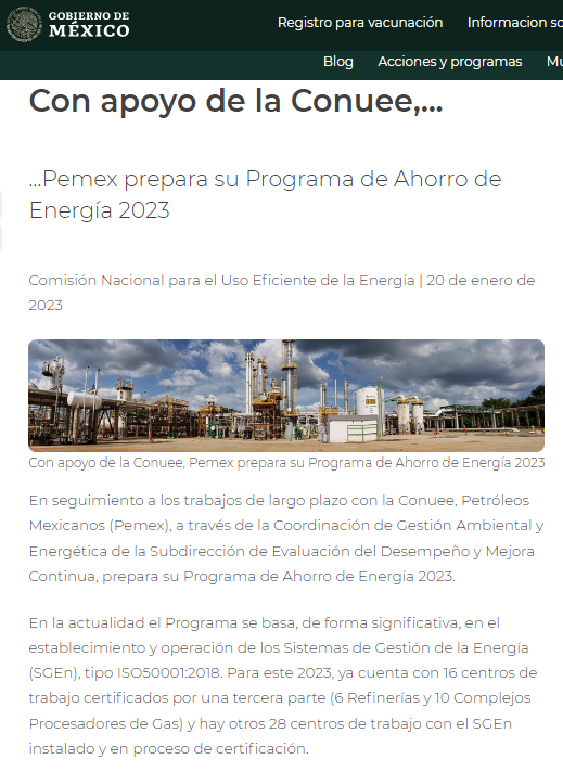 CONUEE_mx's tweet photo. Con apoyo de la Conuee, Pemex prepara su Programa de Ahorro de Energía 2023 

Te invitamos a leer más al respecto en https://t.co/j3ONIpOXrF

#ProgramasConuee https://t.co/McTLqqETDS