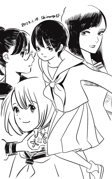 前に雑談アカに上げた絵。
セーラー服タイムパトロール隊、出動!特に何も考えずに描いたらこうなってました。 