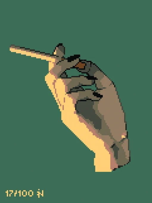 really didnt feel like drawing a hand today ngl17/100 #pixelart 