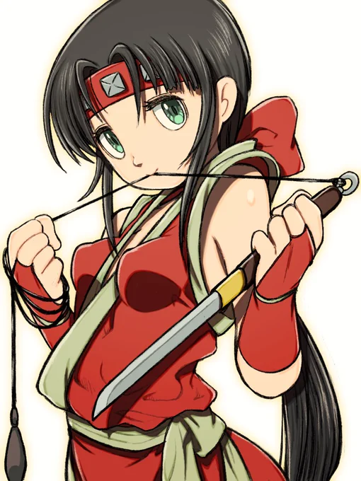 ニンジャマスターズ覇王忍法帖の紅天薫風霞さん。ニンマスもサムスピにゲスト出演とかしないかしらん。 #NINJAMASTERS #ニンジャマスターズ #格ゲーキャラ描こうぜ 