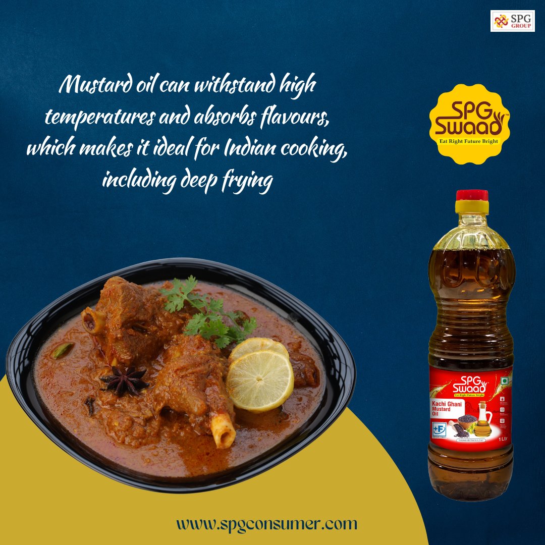 SpgConsumer's tweet photo. SPG Swaad Kachi Ghani Mustard oil is well known for its premium quality &amp; pleasant taste among its customers.

#spggroup #spgconsumer #spgswaad #mustardoil #sarsonkatel #kachighani #tastyfoods #fmcgproducts #gharkakhana https://t.co/ztg6kfUYdf