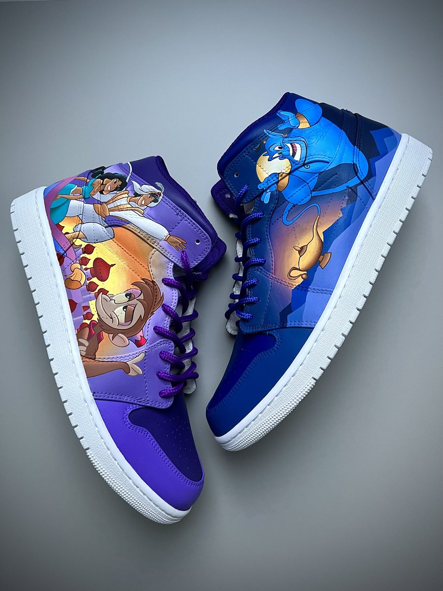 jdocustoms's tweet photo. Aladdin AJ1s hand painted by me #custom #customsneakers #art https://t.co/qPsJ4FaP2G