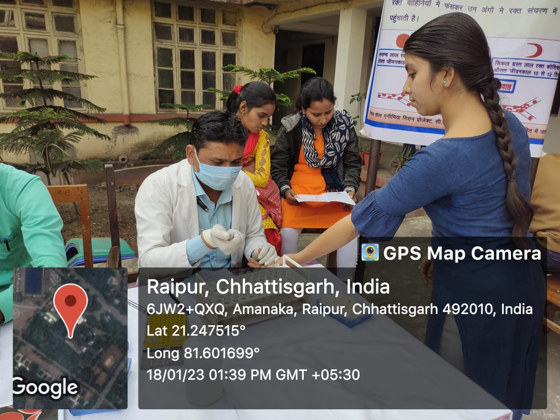 NssGnsc's tweet photo. Sickel cell testing campaign was organised by the  NSS Team , Youth Red cross society  and Health commity of  Govt. Nagarjuna PG College of science , Raipur in the campus on 18 January 2023. #minestryofhealth #nss
#nssindia https://t.co/TuWhOB21b2
