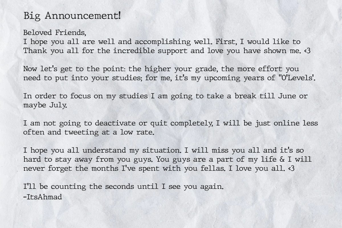 BytexFX's tweet photo. Big Announcement⁉
Read the announcement letter below for info.
#Roblox #RobloxDevs #RTC #TakingBreak #Break #GoodBye https://t.co/G3yTZsACCC