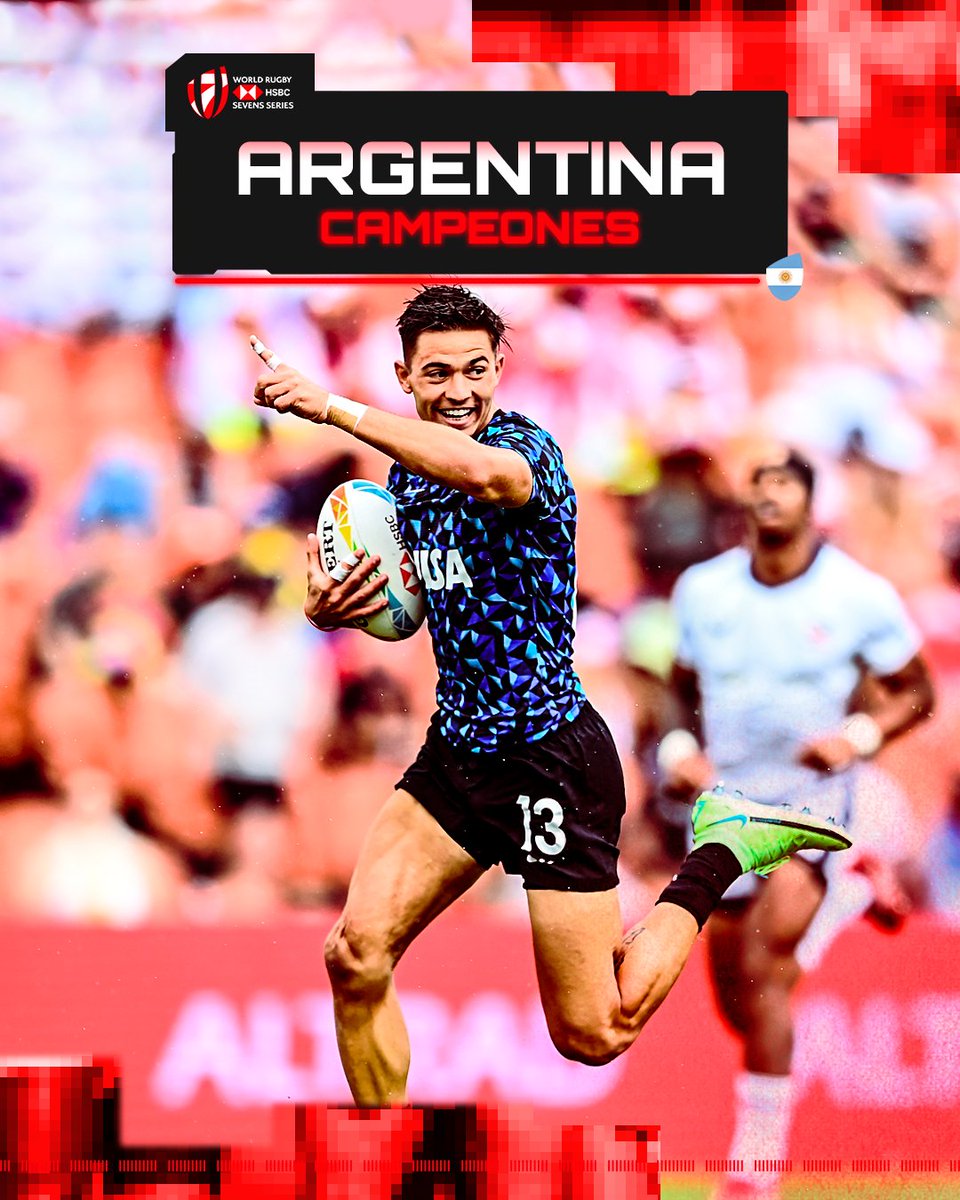 RugbyPass_ES's tweet photo. ¡ARGENTINA HACIENDO HISTORIA! 🇦🇷🏆

@lospumas7arg se consagraron campeones en Hamilton luego de vencer 14-12 a Nueva Zelanda en una definición de película. 

#HSBC7s #NZ7s https://t.co/a2pP8J82Bn