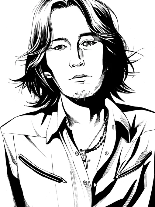 たまには男性の似顔絵も
元TMGEで今はThe Birthdayのチバユウスケさん
#チバユウスケ 