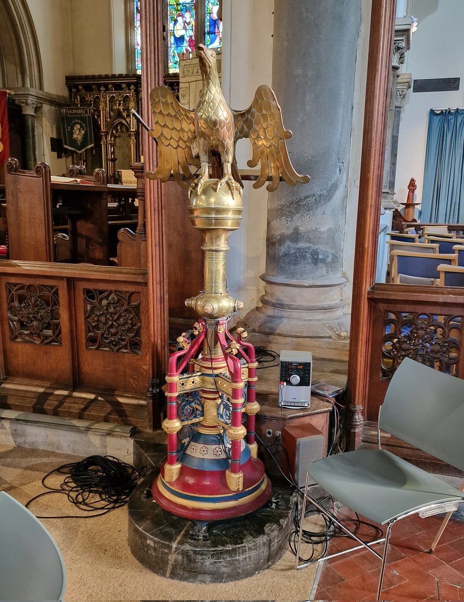 A decidedly superior fellow rising above the ignominy of wires and boxes and gubbins to soar for #SundaySermons in St Laurence, #Stroud, #Gloucestershire - a pity, 'cos today's ecochurch and we're off to (perhaps) see birds of flesh and blood down by the river...