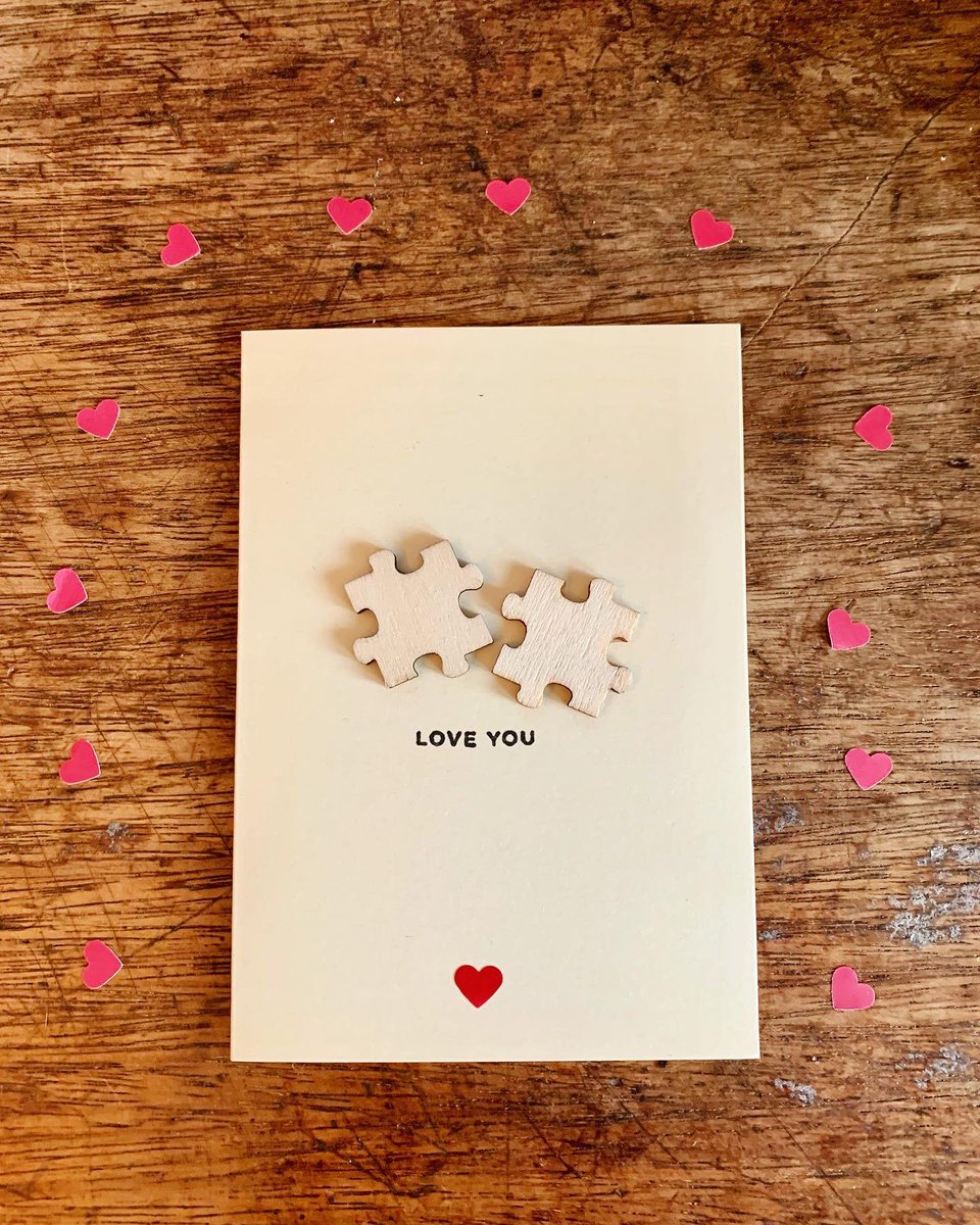 V A L E N T I N E S . S A L E 

Buy one of our handmade Puzzle Piece Cards for just £3 delivered (UK only). Buy one of our mini love you cards for just £2 delivered (UK only). 

Comment or DM us to purchase ♥️🧩 

#CinnamonSpicedCards 
#SmallBusiness #EarlyBiz #SBS #SBSWinner