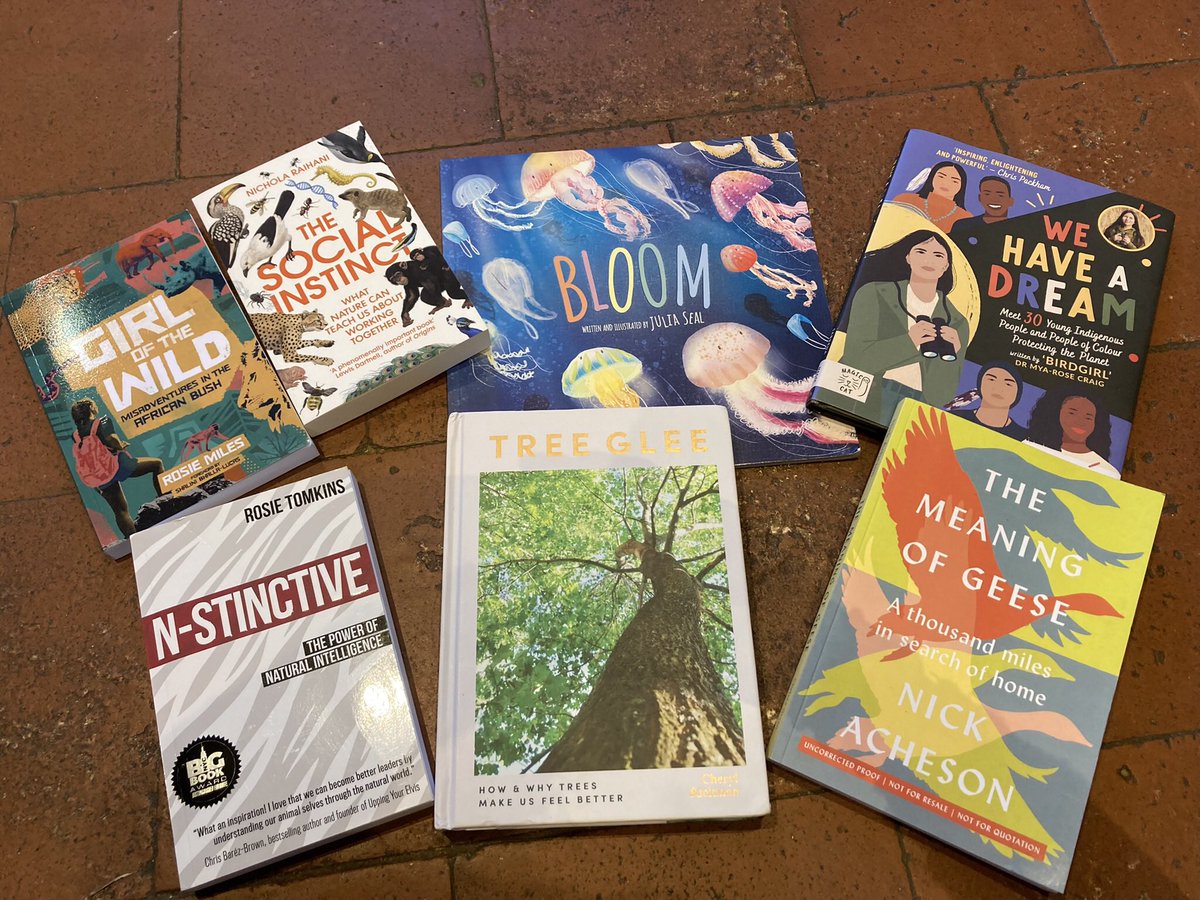 michaelastracha's tweet image. Been sent some fab NH books recently. The Meaning Of Geese @themarshtit Tree Glee @writeruk N-Stinctive: @n_stinctive; The Social Instinct: @nicholaraihani: Girl Of The Wild Rosie Miles; BLOOM @Juliasealbooks; We Have A Dream @BirdgirlUK Wish I had time to read them all!