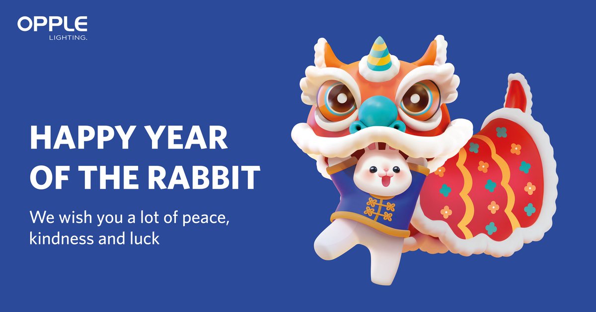 Happy Chinese New Year! 新年快乐！恭喜发财！🎆🐰Today the year of the Rabbit starts, symbol for peace, kindness, and luck. Therefore, this year is predicted to be the year of hope. OPPLE wishes you a year full of happiness, luck, but most of all lots of peace! #ChineseNewYear2023