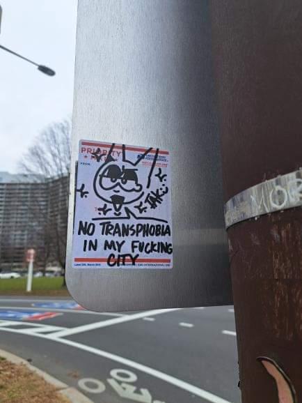 GraffitiRadical's tweet photo. "No Transphobia in my Fucking City"
Sticker seen in Philadelphia, Pennsylvania https://t.co/lAcI6UudQj