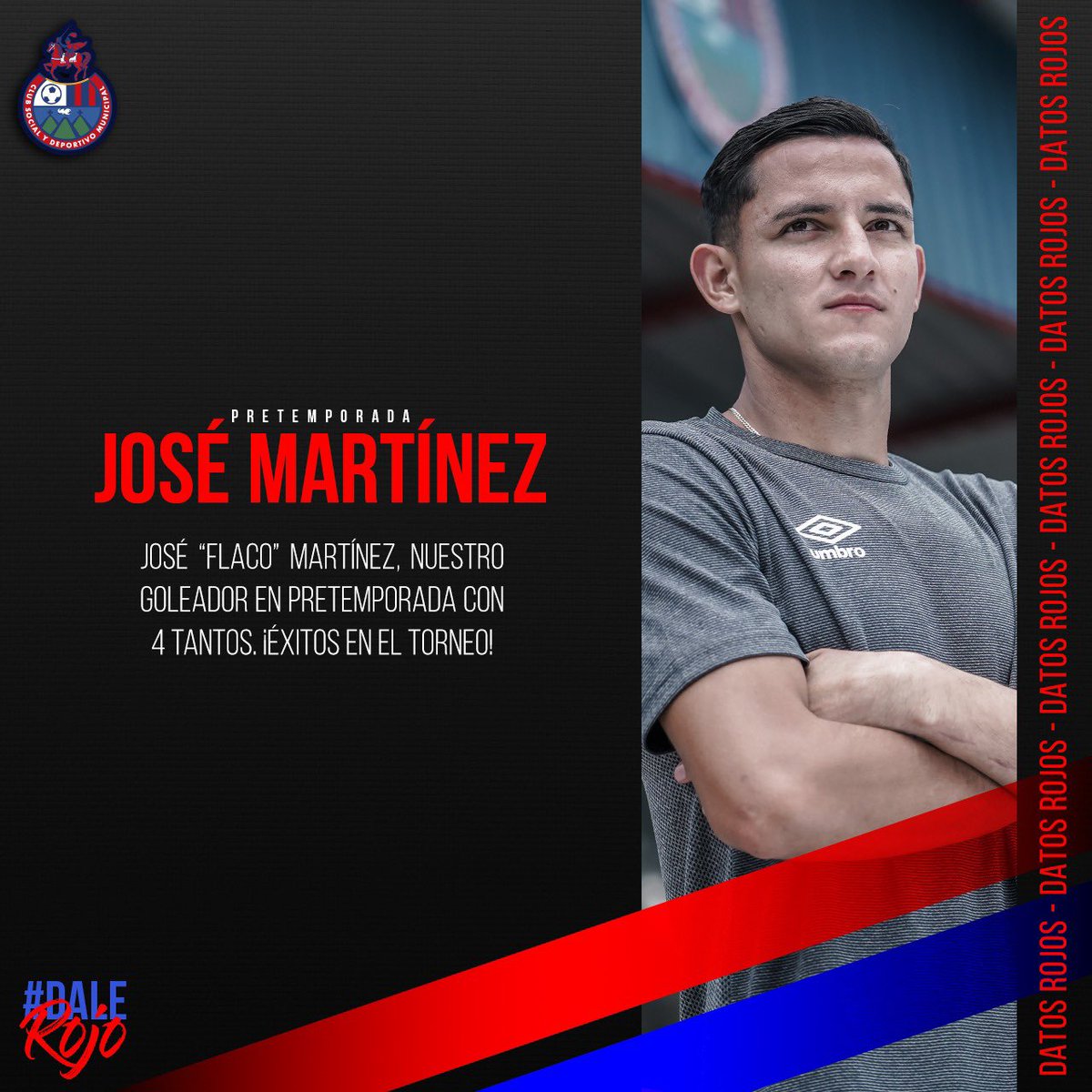 Rojos_Municipal's tweet photo. ⚽️ Nuestro canterano José Martínez destacó en la pretemporada y está listo para el #Clausura2023. 
Jugadores y afición más unidos que nunca. https://t.co/3sMmzYNmex