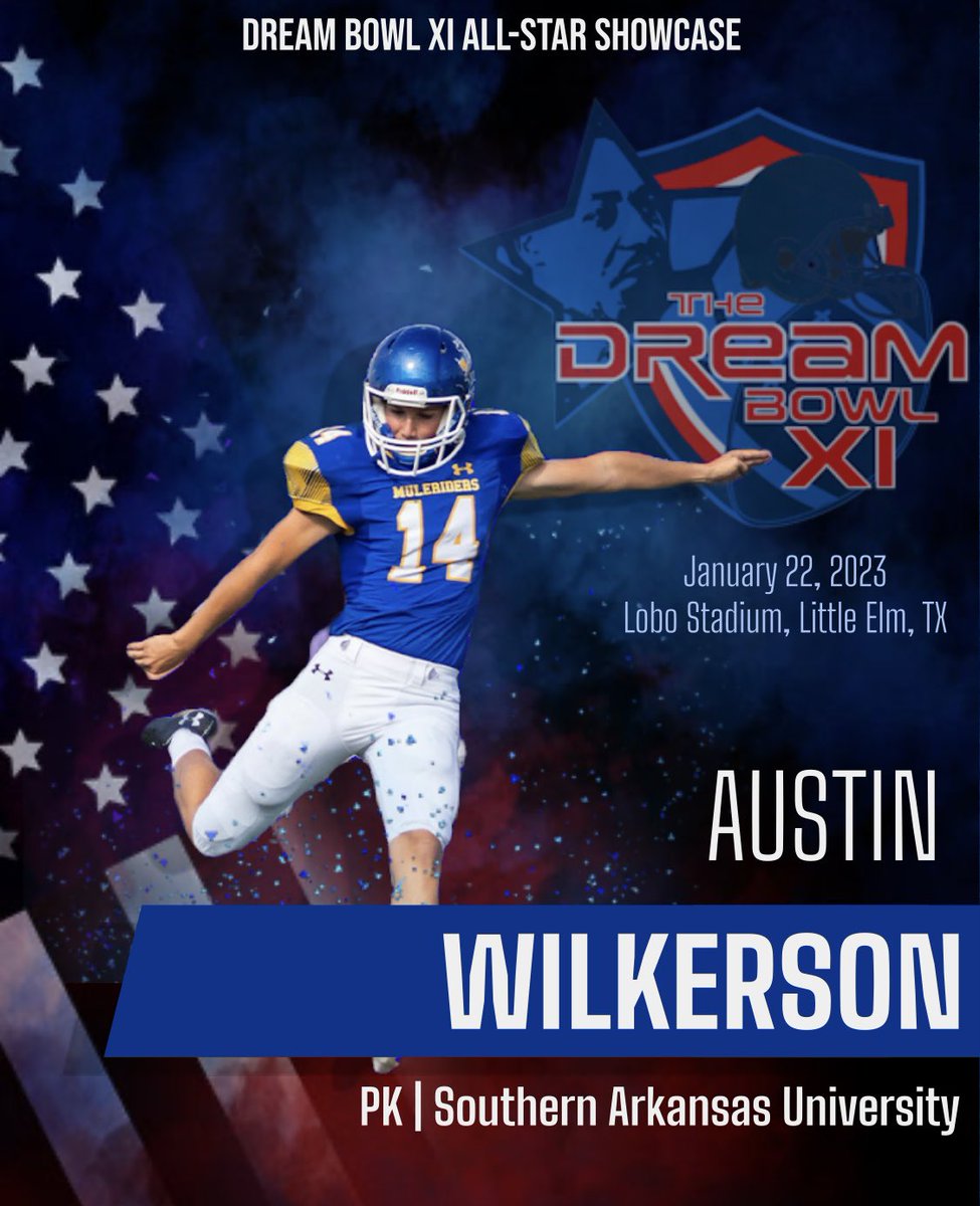 All the thanks, hugs and love to everyone who has had a hand in making this happen! <a href="/KICKNATION/">KICKNATION</a> <a href="/BillKeopple/">Bill Keopple</a> <a href="/SAUFootball/">Mulerider Football</a> <a href="/CoachBradSmiley/">Brad Smiley</a> <a href="/FootballSvale/">Sunnyvale Football</a> <a href="/TheDreamBowl/">The Dream Bowl</a> 

<a href="/awilkerson_14/">Austin Wilkerson</a> we could not be any more proud of you! 💖

#SAddleUp #LetsRide

#DreamBig #DreamBowl