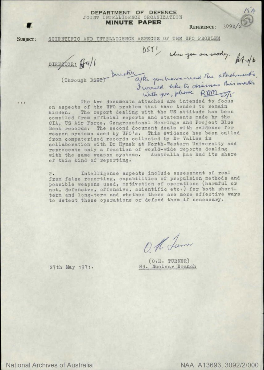 DISCLOSURE HAPPENED!!  And it didn't come from the US Department of Defense.   

Follow the link to read this declassified document from Australia's RAAF about the US programs.  

recordsearch.naa.gov.au/SearchNRetriev…

#ufotwitter <a href="/UapDavid/">david chambilla</a> <a href="/King_Milkfart/">King Milkfart</a>  <a href="/tinyklaus/">ᴋʟᴀᵾs</a>