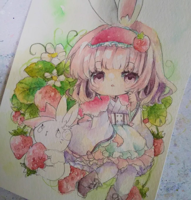 またうさみみを塗る作業… 