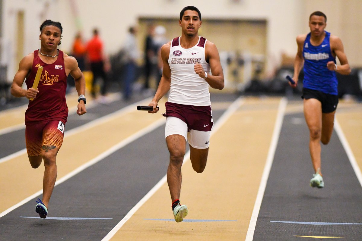 LittleRockTFXC's tweet photo. Little Rock's 4x400m relay team of Jaden Stevenson, Frankie Grey, Juan Garza and Teylen Patterson clocked 3:16.16 to claim 🥉 at the Vanderbilt Invitational Saturday. That's the fifth-best time in school history and leads the @OVCSports this season.

#LittleRocksTeam ⚔️ https://t.co/NOt5cvLxyS