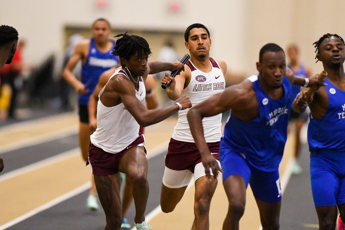 LittleRockTFXC's tweet photo. Little Rock's 4x400m relay team of Jaden Stevenson, Frankie Grey, Juan Garza and Teylen Patterson clocked 3:16.16 to claim 🥉 at the Vanderbilt Invitational Saturday. That's the fifth-best time in school history and leads the @OVCSports this season.

#LittleRocksTeam ⚔️ https://t.co/NOt5cvLxyS
