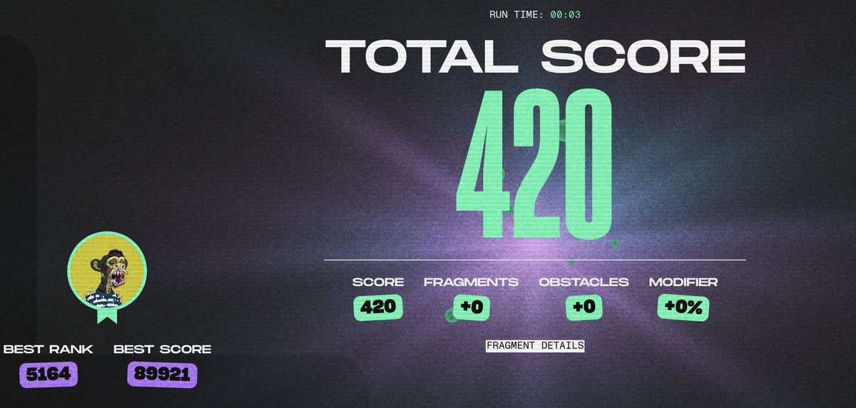I have achieved the highest score for dookey dash  💨💨<a href="/BoredApeYC/">Bored Ape Yacht Club 🍌</a>