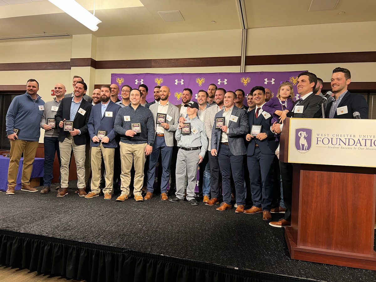CoachPRAChniak's tweet photo. Special night having the 2012 Golden Rams get inducted into the WCU Hall of Fame, inspiring group to coach. https://t.co/Wz50fuDpBi