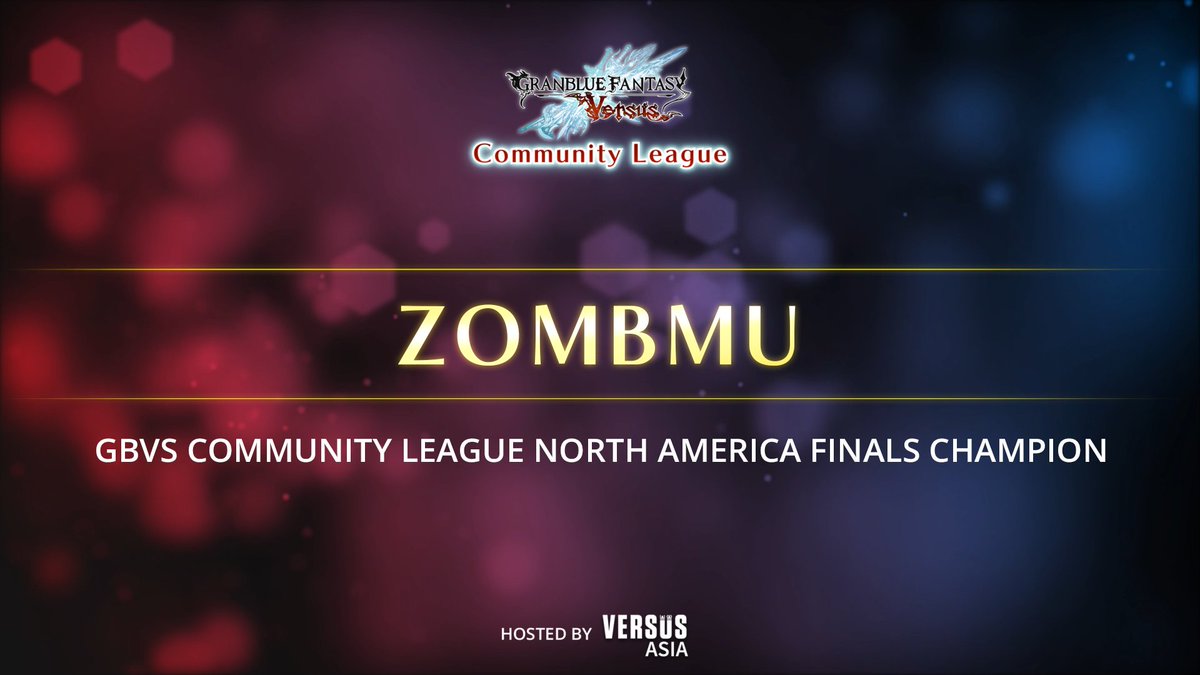 Congratulations to <a href="/ZomBmu/">ZomBmu</a> ! ZomBmu is your GBVS Community League NA Finals Champion!

Was it magic or alchemy? ZomBmu put on an amazing performance throughout the tournament and was able to clutch it out to win today's Champion!

#GBVSLeague⚔️