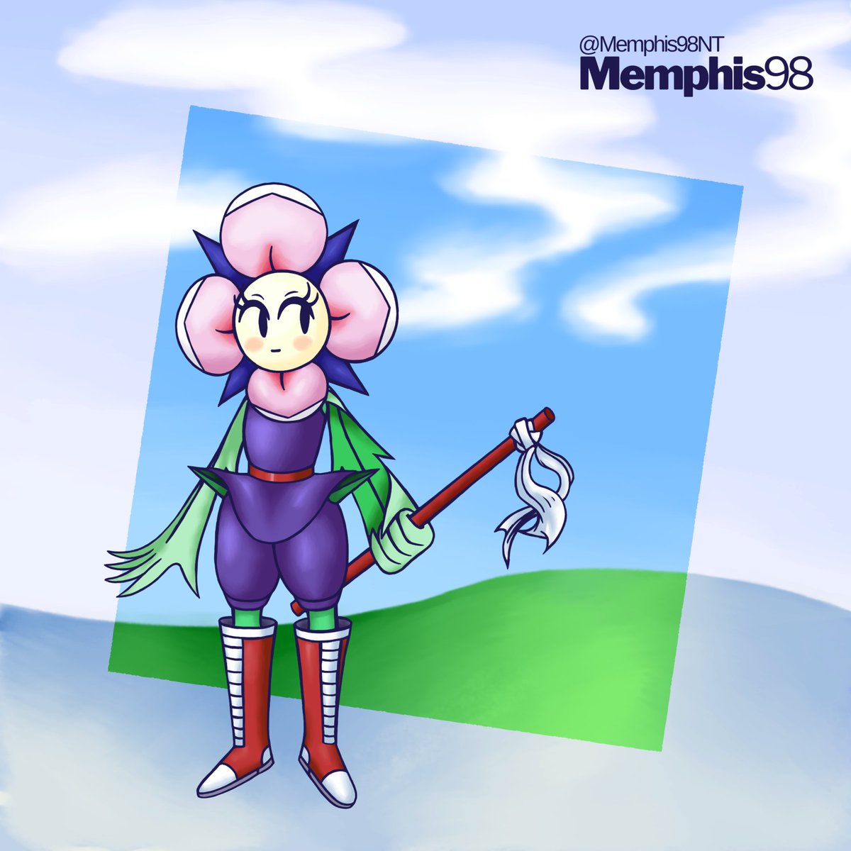 Memphis98NT's tweet photo. flower kid and a hill 💮
#M98 #OC #PepperRose #DigitalArt https://t.co/KjbN45Hz13