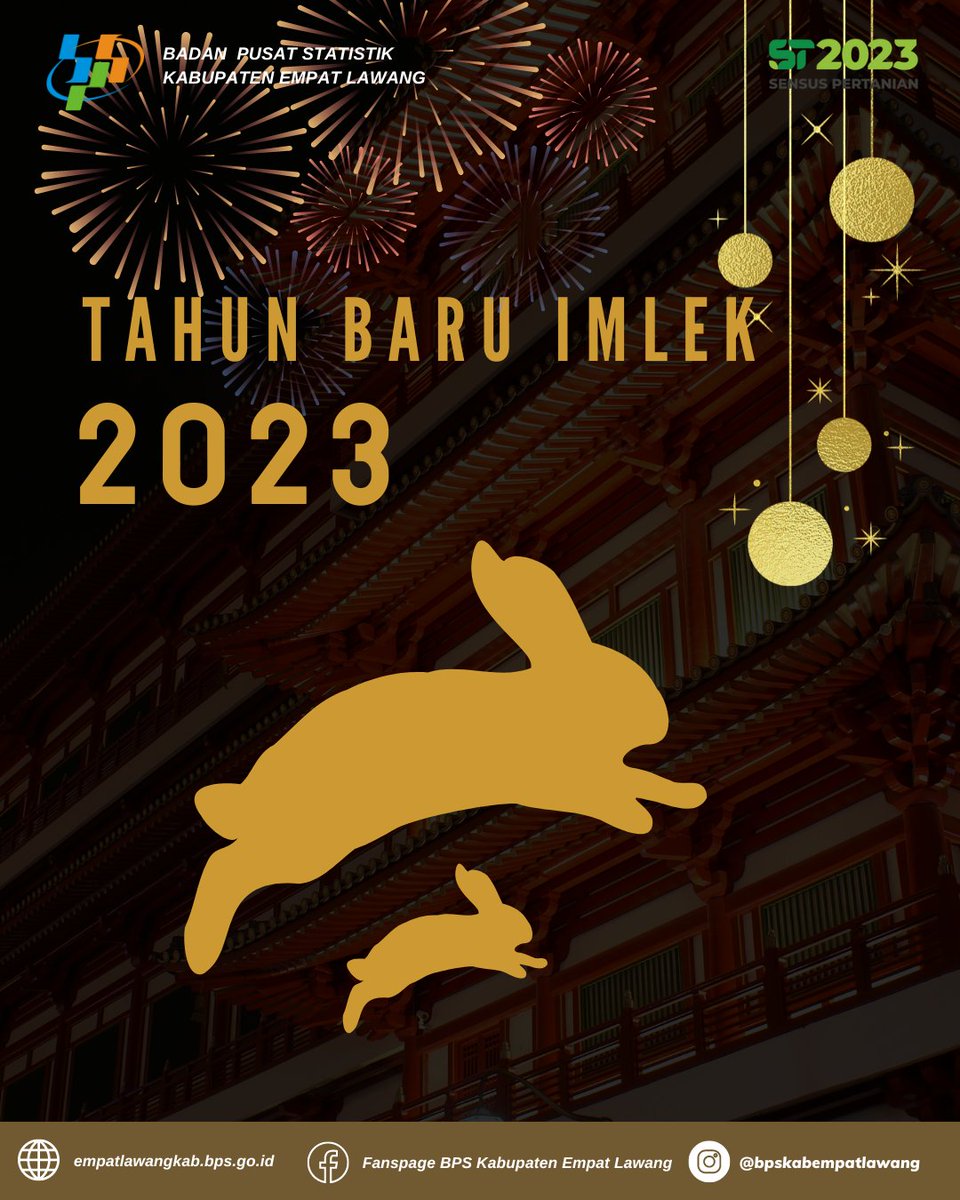 🥳Selamat Tahun Baru Imlek 2023 untuk sahabat data yang merayakannya🥳

Semoga tahun kelinci anda penuh dengan cinta dan kedamaian🥰

#CintaData
#Imlek2023
