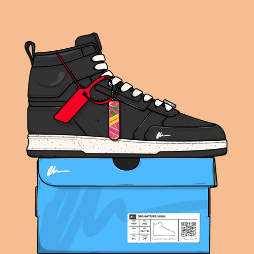 Signature Sneakers Highs #393 bought for 0.01 ETH by wadethevideoguy from tomodai opensea.io/assets/ethereu…