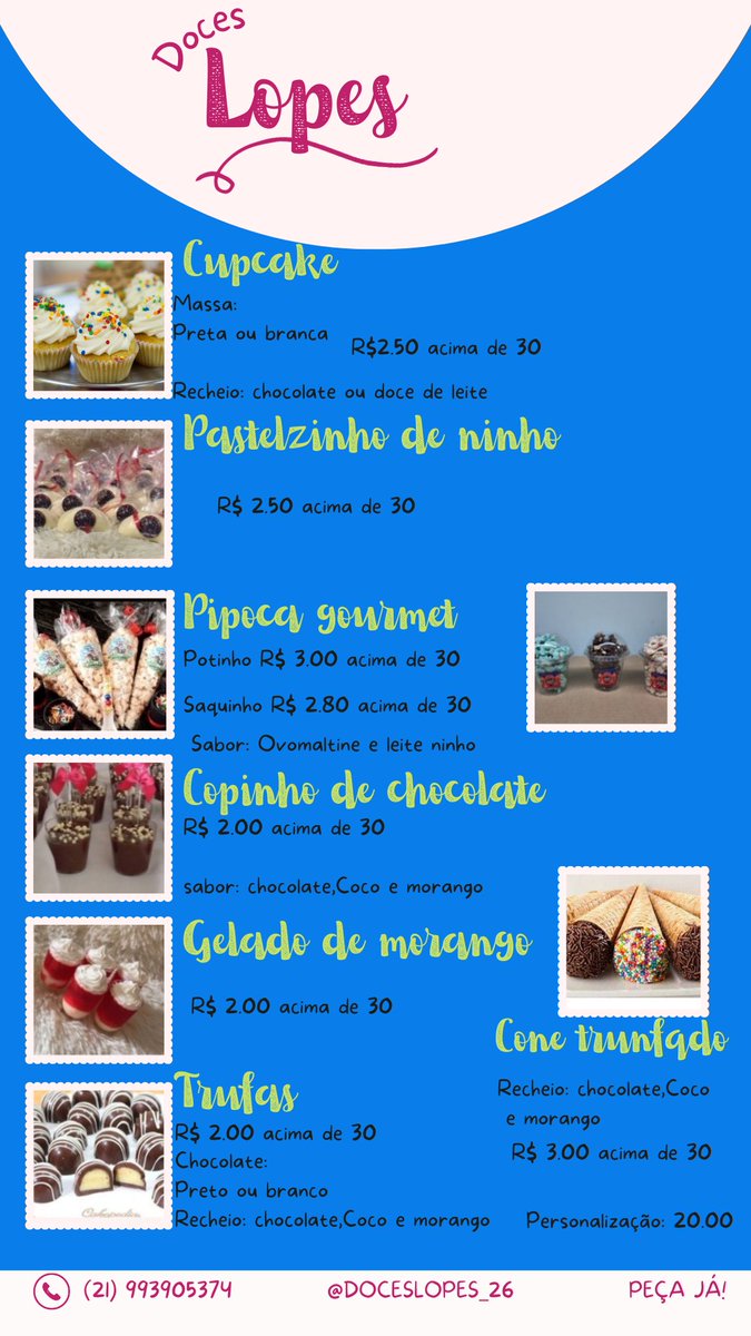 Doces_Lopes's tweet photo. Vamos ajudar dando RT no trabalho da amiga de vcs🥰 https://t.co/RoyDg3QKei